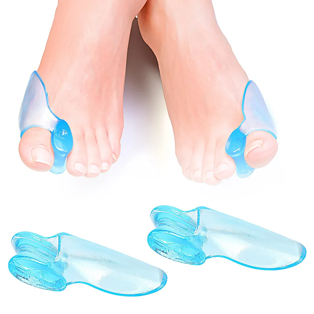 1pair Silicone Toe Separator Silicone Gel Thumb Corrector Bunion Little Toe Protector Hallux Valgus Foot Care Relief Pads