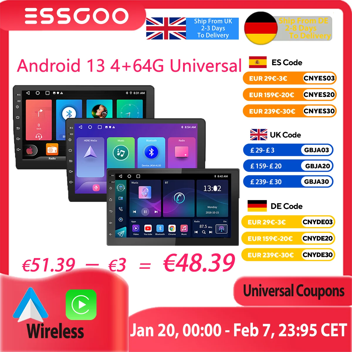 ESSGOO 2 Din Android Auto Radio Carplay 7 9 10 Zoll Auto Multimedia Video Player Stereo Radio GPS Für Tesla stil Nissan Hyundai