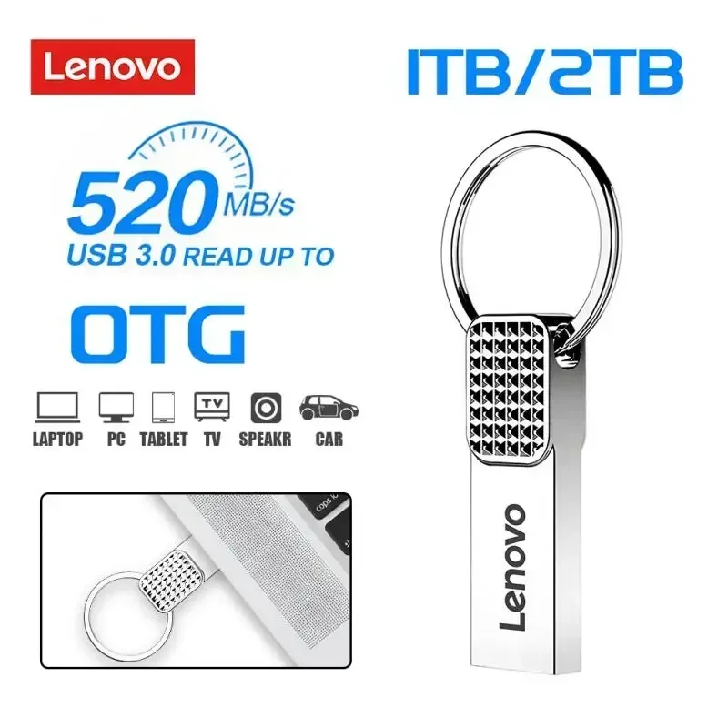 Lenovo usb 2tb 512gb usb flash drive metal usb 3.0 pen drive chave 1tb tipo c de alta velocidade pendrive 128gb mini unidade flash para o telefone