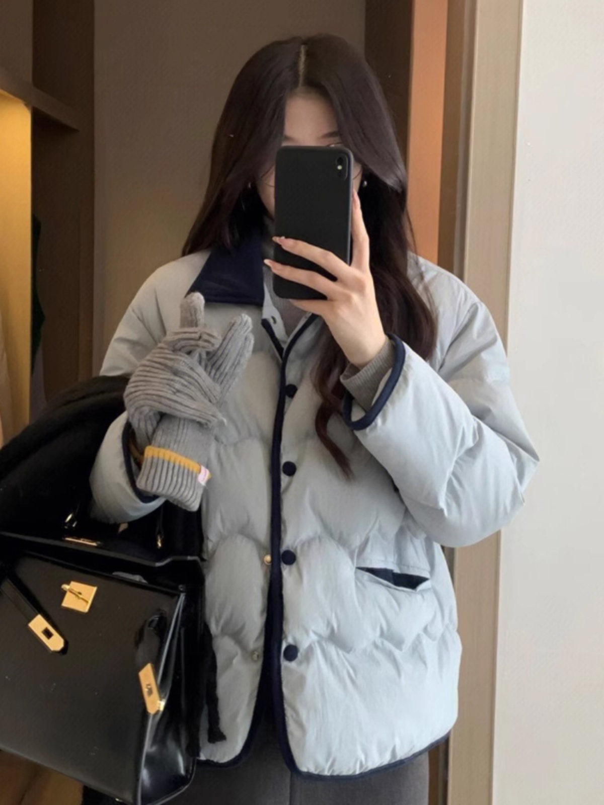Trendy Short Cotton Jacket Women's Winter Outerwear Loose Design Korean Sle Commute Fashion Age-Defng Small Size