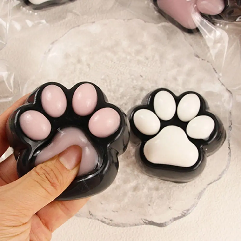 Cat PAW Mochi Taba Squishy Fidget ของเล่น Antistress สีดําแมวเท้าช้า Rebound Pinch Decompression บีบของเล่นความเครียดบรรเทาของเล่น