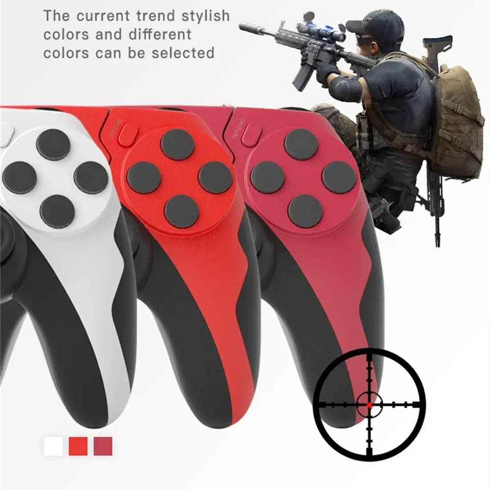 GAMINJA Wireless Controller Bluetooth Gamepad Double Vibration 6Axis Joypad Touchpad Microphone Earphone Port For PS4 PS3 PC