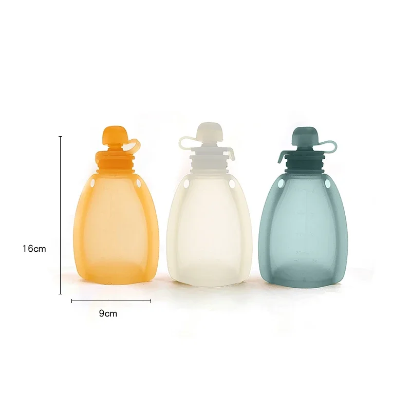 Bolsas de silicona recargables para comida de bebé, sin Bpa, 120ML, contenedores de almacenamiento reutilizables para apretar para niños pequeños, sin Bpa