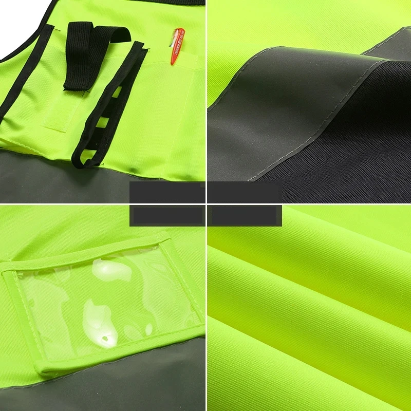 Custom LOGO Safety Vests with Pockets and Zipper Construction Working Clothes High Visibility Security Clothing