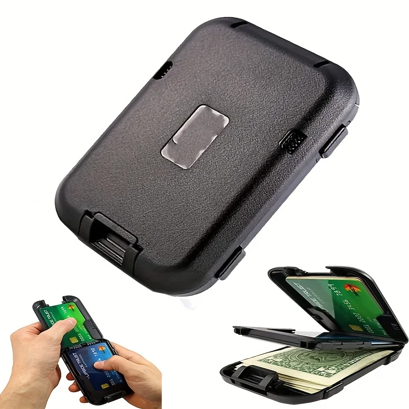 โลหะ ID Bank ผู้ถือบัตรเครดิตกระเป๋าสตางค์ Anti RFID Blocking Minimalist กระเป๋าสตางค์ผู้ชาย Ultra Thin อลูมิเนียมคลิปกระเป๋าผู้ถือเงินสด