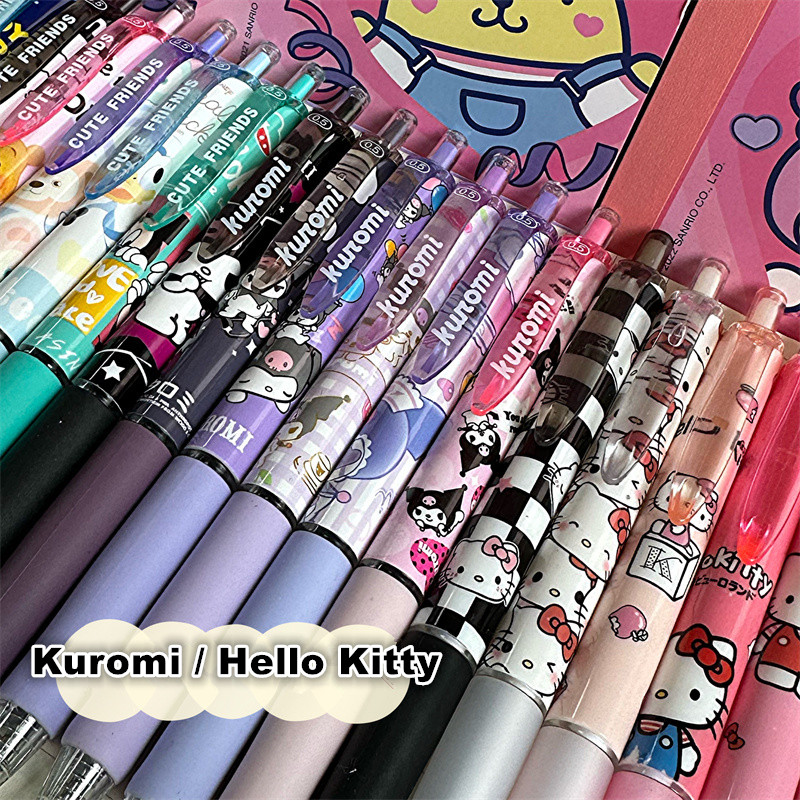 6 Teile/satz Kawaii Kuromi 0,5mm Gel Stifte Set Nette Schwarz Stift Cartoon Schule Student Schreibwaren Geschenk