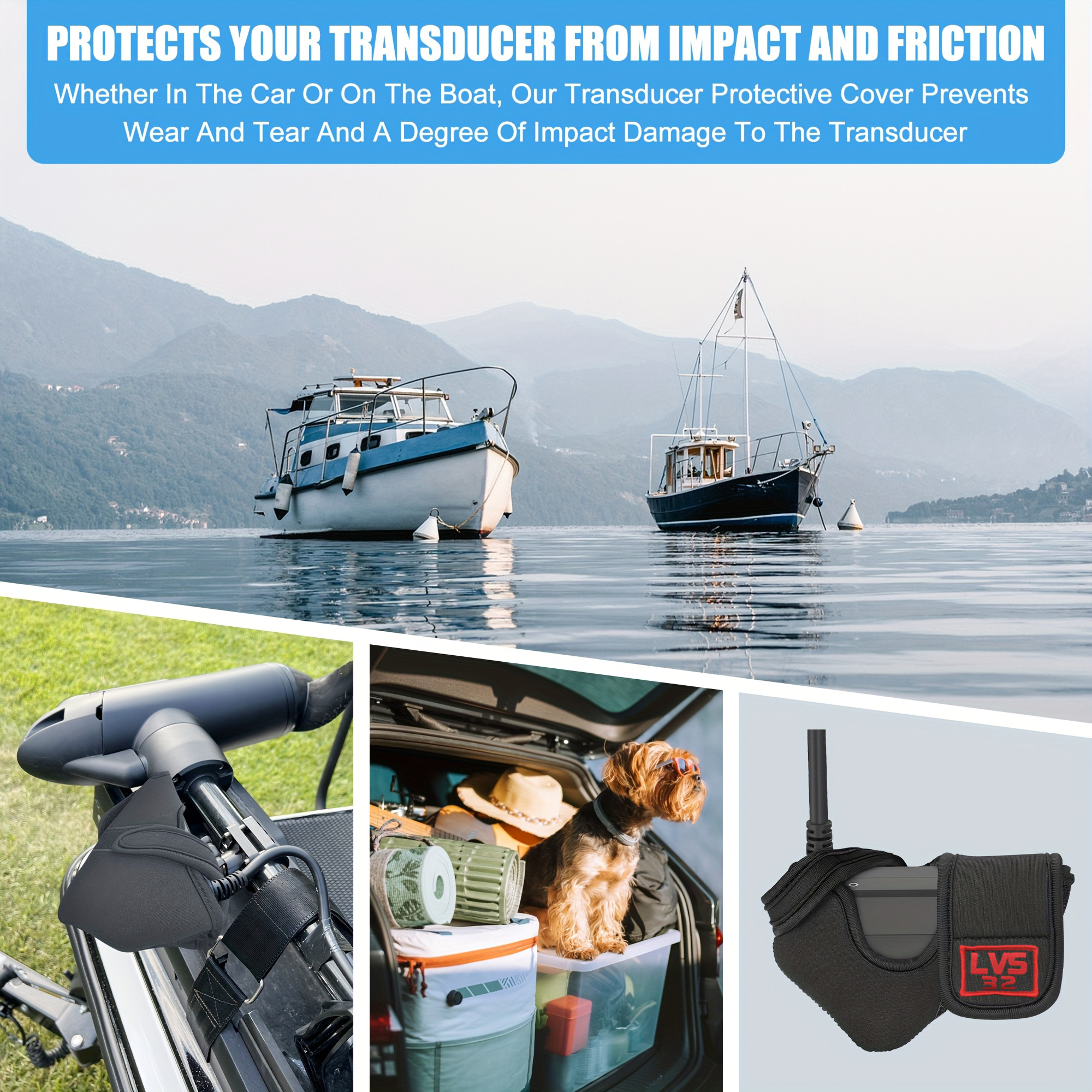 Capa para transdutor de sonar Garmin – Capa HD à prova de choque para pesca/barco, protetor de cloroprene de ajuste personalizado