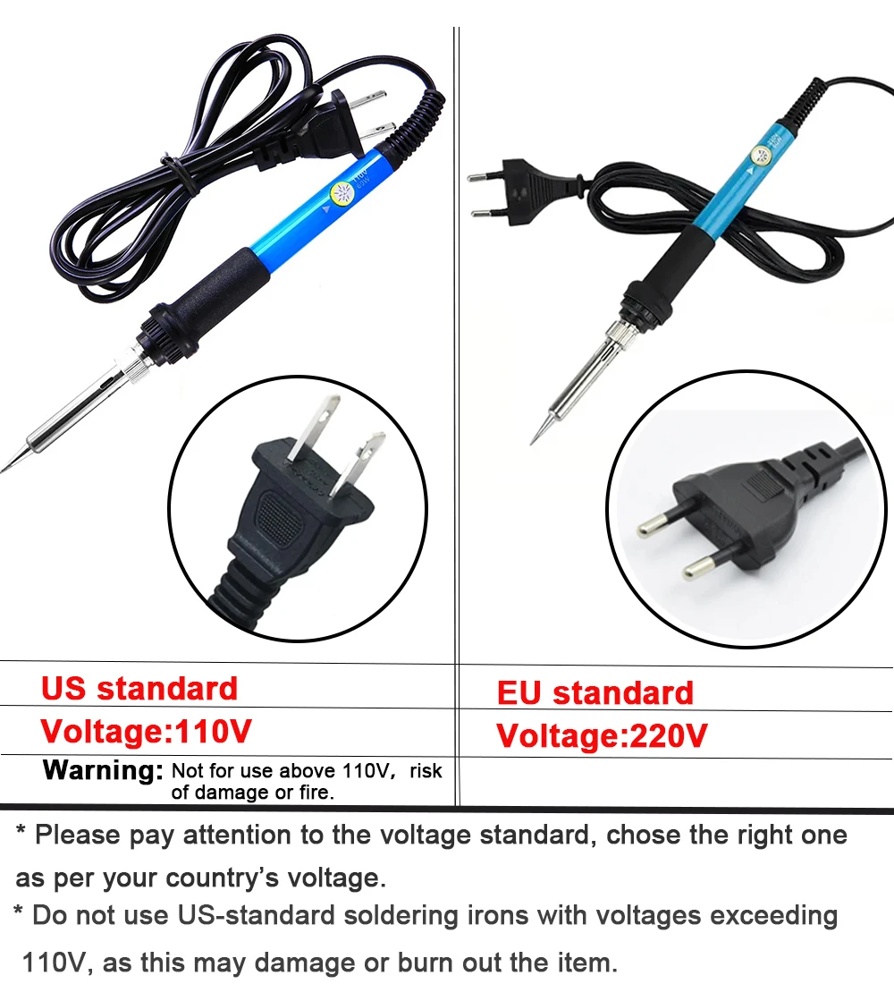 Adjustable Temperature Electric Soldering Iron 60W 220V or 110V  Electric Soldering Iron Welding Solder Repair Tool