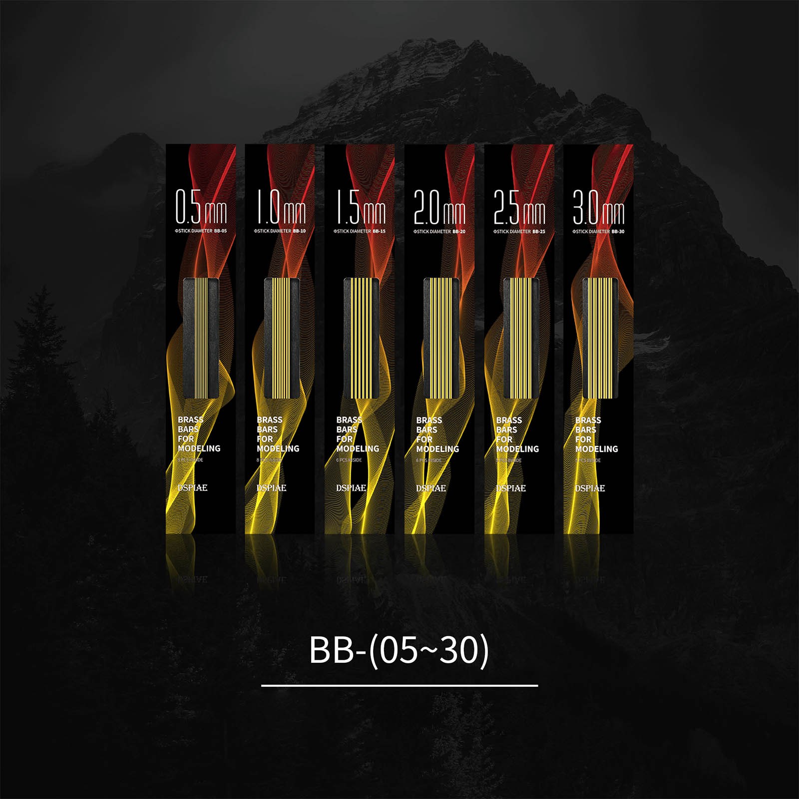 Dspiae BB(05-30) แท่งทองเหลืองสำหรับการสร้างแบบจำลอง0.5มม. 1.0มม. 1.5มม. 2.0มม. 2.5มม. 3.0มม. แท่งทองเหลืองแบบตะกั่วคุณภาพดี6ชิ้น