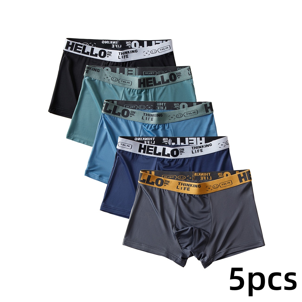5 stücke Boxer Shorts Eis Seide männer Unterwäsche Sommer Atmungsaktive Unterhose U Konvexen Dessous Atmungsaktive Sexy Höschen