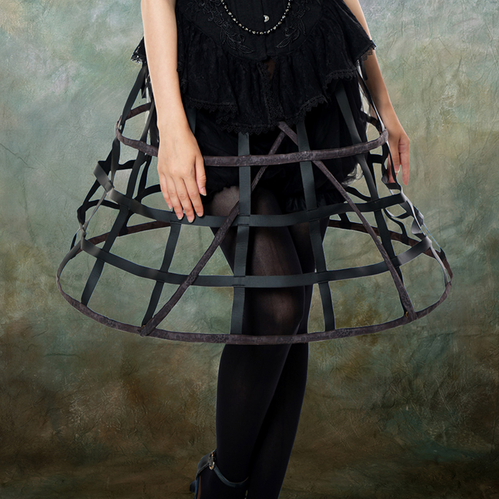 ผู้หญิง Lolita Crinoline Petticoat กระโปรง Hoop Bird Cage Fishbone คอสเพลย์หญิงกระโปรงสำหรับงานแต่งงานชุดเจ้าสาวกระโปรง