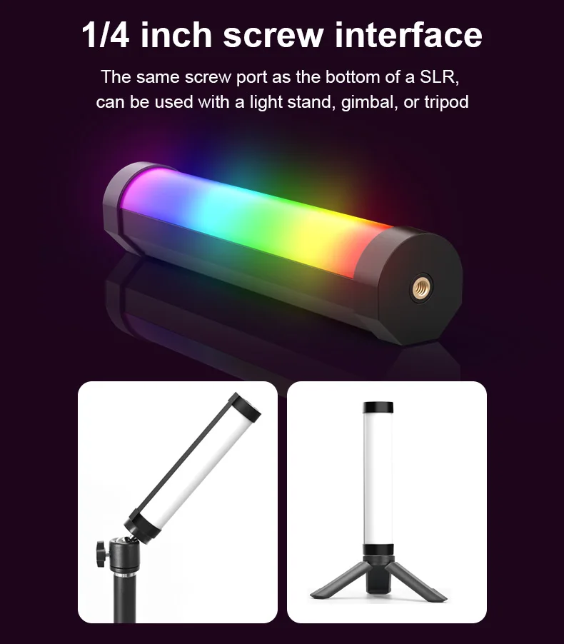 LUXCEO V8 Portable RGB vidéo lumière Gamer lampe 2000mAh Photo vidéo prise de vue Selfie éclairage lumières de remplissage pour Vlog/YouTube
