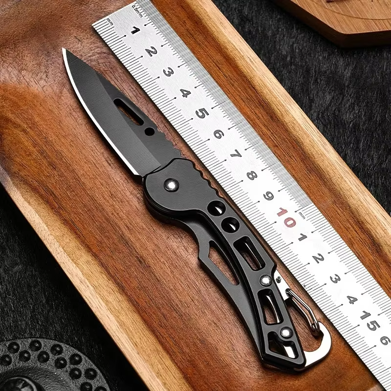 Coltello pieghevole portachiavi in acciaio inossidabile, coltello da trasporto per esterni, specchio, coltello tascabile affilato, coltello da frutta