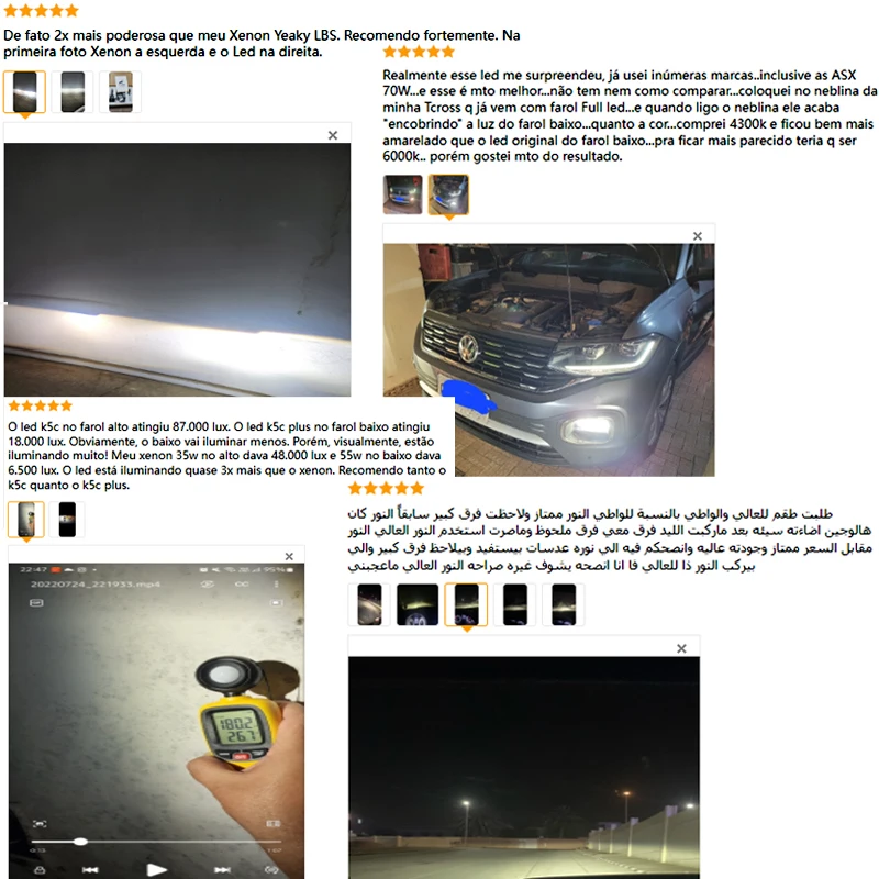 DAWNKNIGHT K5C PLUS 4300k H4 H7 H11 lâmpada de led 140w hb4 h8 farol de carro canbus peças automóveis for projetor refletor 12v 2pcs