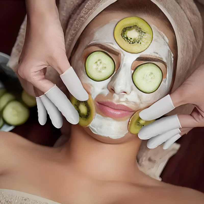 100PCS Multi-color Disposable Finger Cots Anti Slip Latex Powder Free Rolled Edge Finger Cots Beauty Hairdressing Tattoo Tools