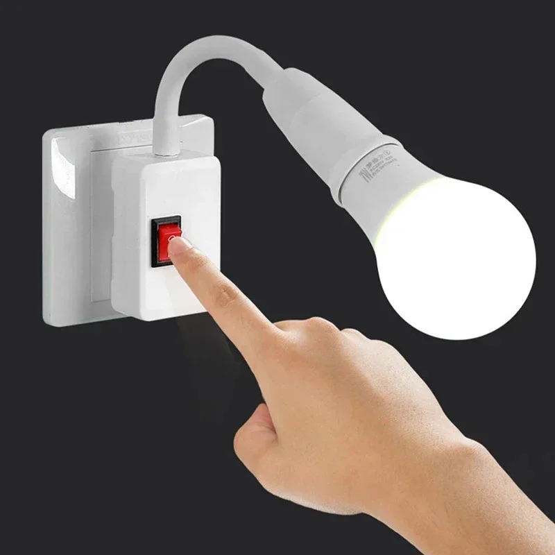 LED Basis Direkt Plug-in Dreh Lampe Kopf E27 Sockel Lampe Halter mit Schalter EU UNS Stecker Lampe Halter LED tisch Lampe Lampe Basis