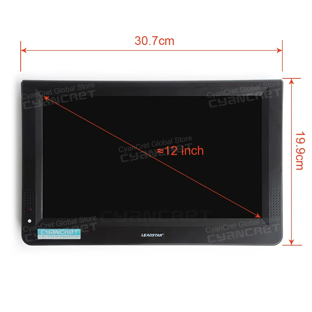 LEADSTAR D12 12 นิ้ว HD แบบพกพาทีวี DVB-T2 tdt DTT Digital และ Analog mini รถขนาดเล็กโทรทัศน์สนับสนุน USB SD Card MP4 AC3
