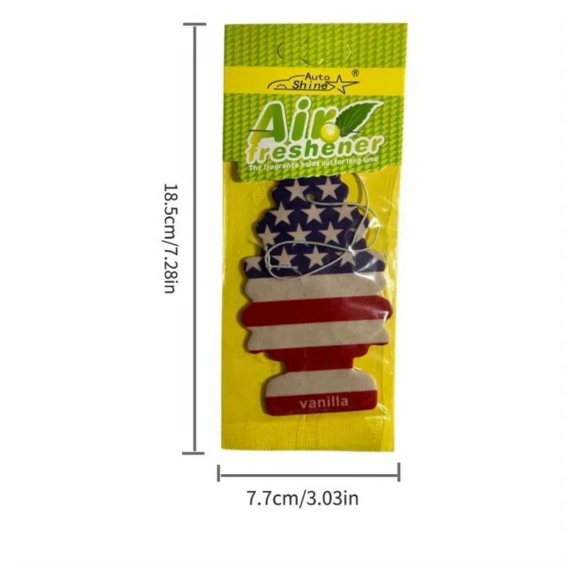 Ambientador de ar para carro, cone de papel de chá perfumado natural, perfume suspenso, fragrância de vanília, árvore de natal, acessórios para interior do carro