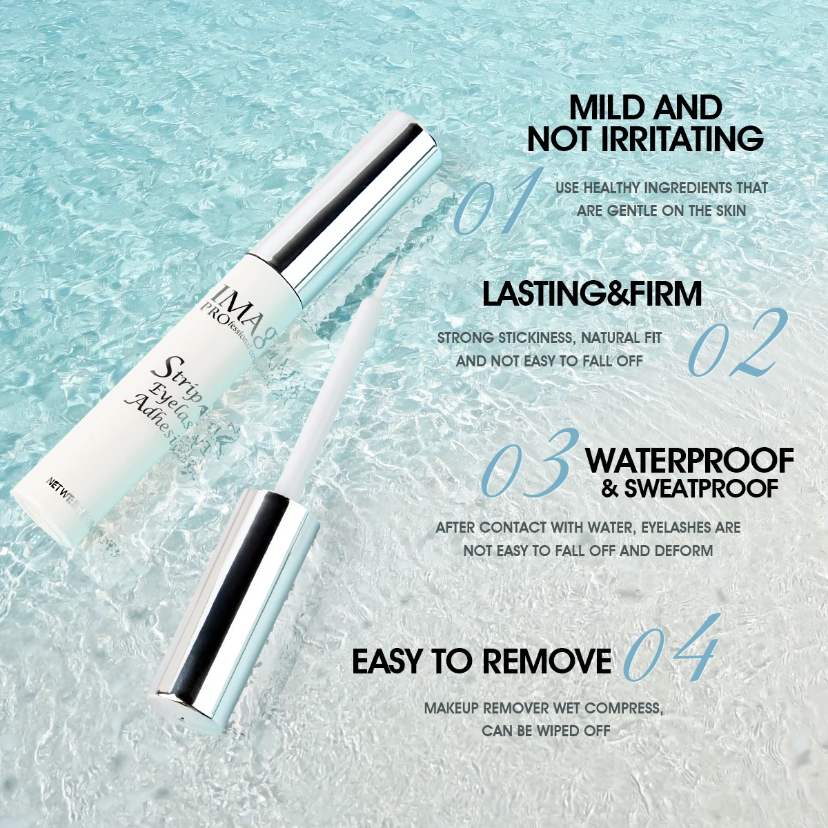 IMAGIC 5ml False Eyelash EXTENSION กาวกันน้ํา Fast แห้งยาวนาน Strong ไม่ระคายเคืองโปร่งใส Eyelash Primer เครื่องมือ