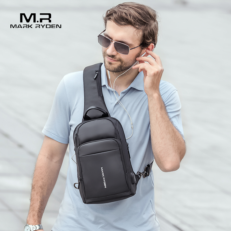 Mark Ryden-Bolso de pecho antirrobo para hombre, bandolera impermeable para Ipad de 9,7 pulgadas, a la moda
