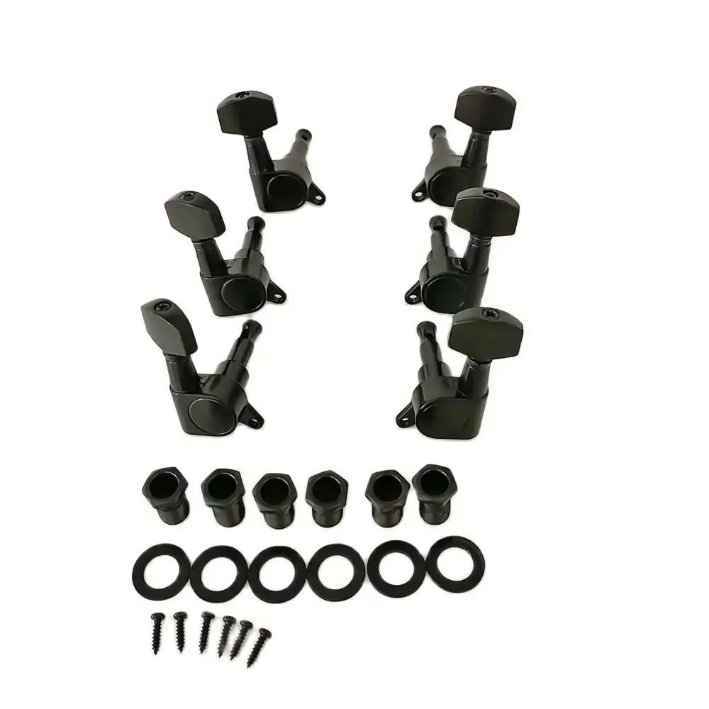 6pcs Sealed Guitar String Pegs Locking Tuners 3L3R Tuning Pegs String Tuner Acoustic Guitar Tuner Machine Head Knob 3Left 3Right