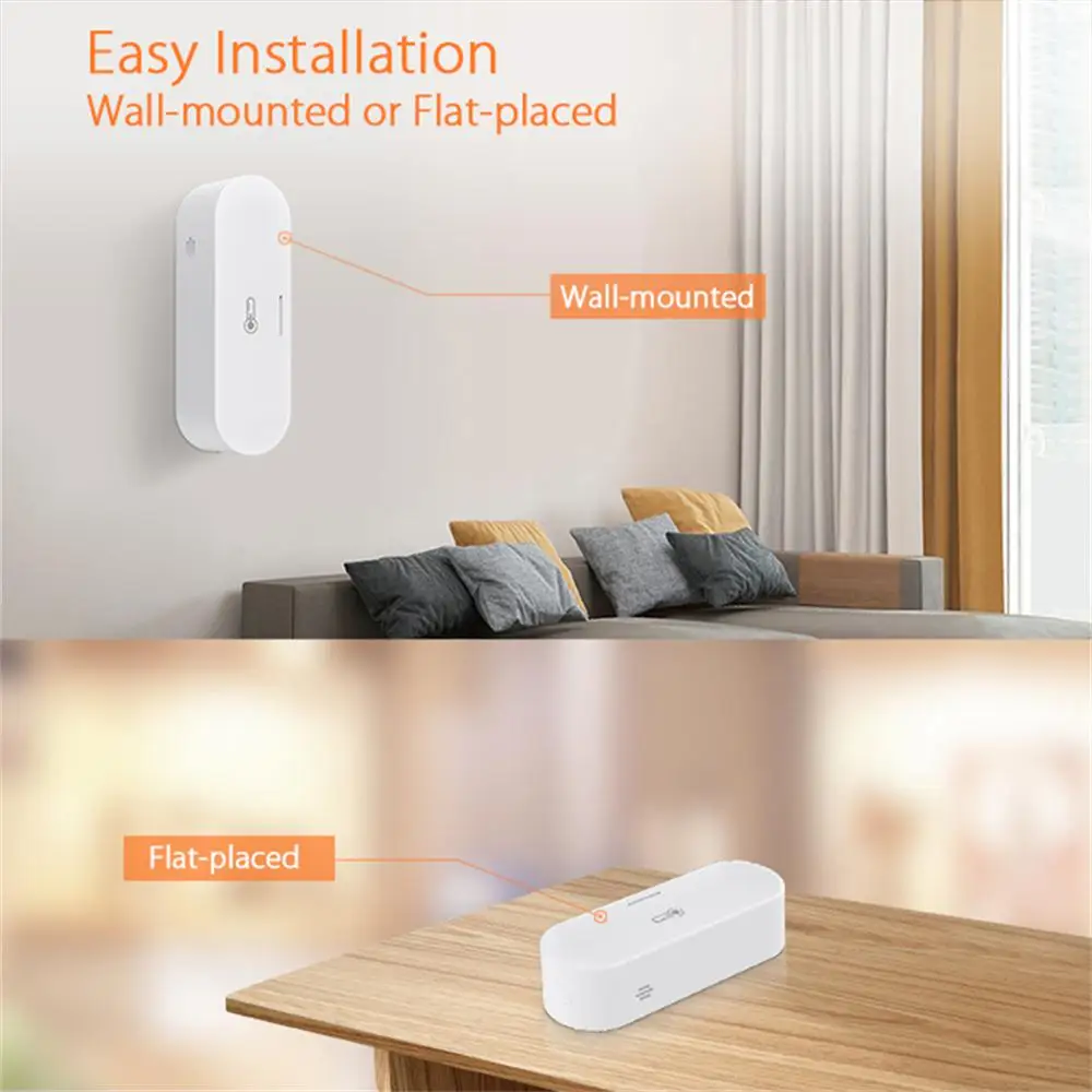 Tuya Homekit Zigbee Sensor inteligente de temperatura y humedad, batería alimentada por USB, aplicación remota, Monitor, Control por voz a través de Alexa y Google
