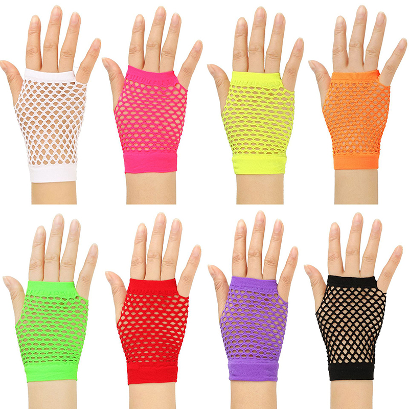 1 쌍 여자 짧은 Fishnet 그물 장갑 핑거리스 메쉬 장갑 펑크 록 멋진 나이트 클럽 파티 팔 따뜻한 장갑 섹시한 장갑 뜨거운