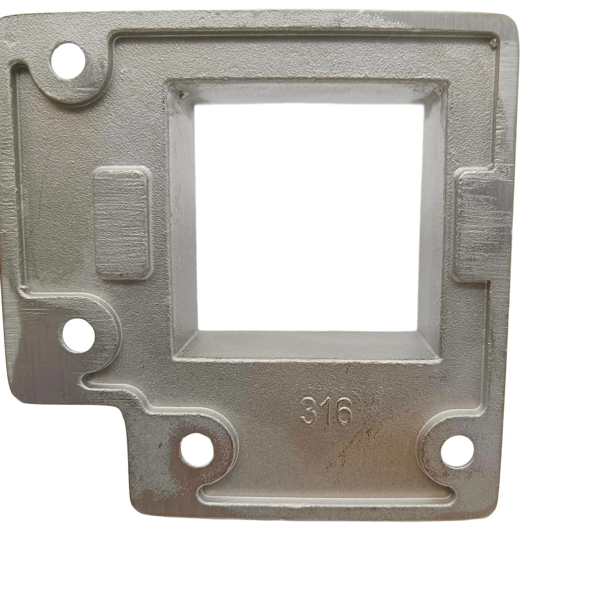 Flangia di base per corrimano oblungo per corrimano angolare per scale quadrata da 38,1 mm in acciaio inossidabile 316 lucidato a specchio