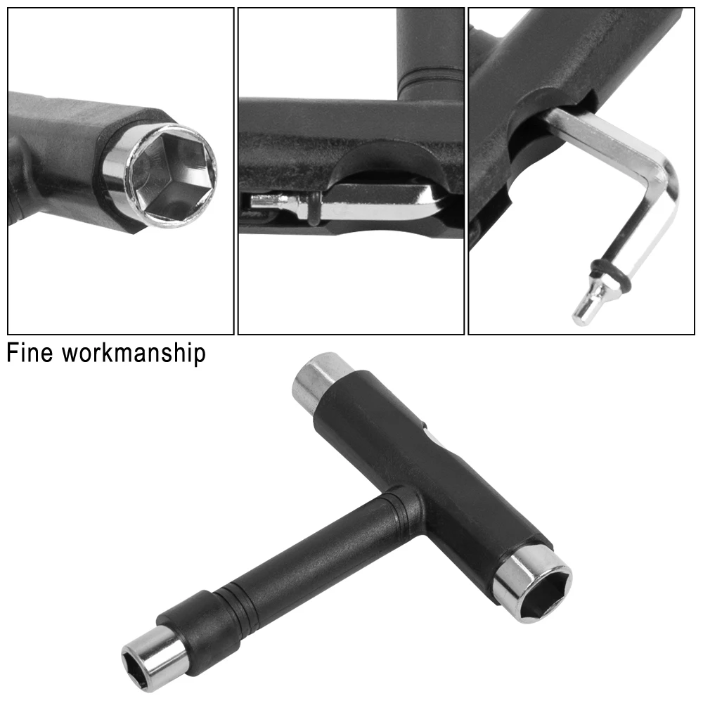 T forma ferramentas de skate chave multifuncional mtb bicicleta scooter elétrico snowboard chave ferramenta ajuste acessórios