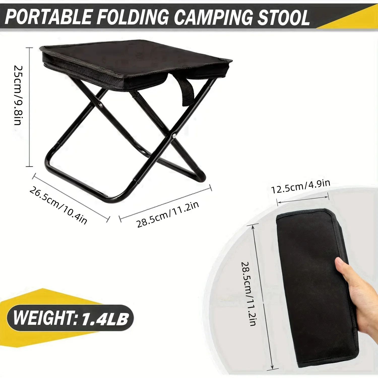 Taburete plegable portátil, taburete plegable de mano para acampar, taburete plegable especial para acampar y pescar al aire libre