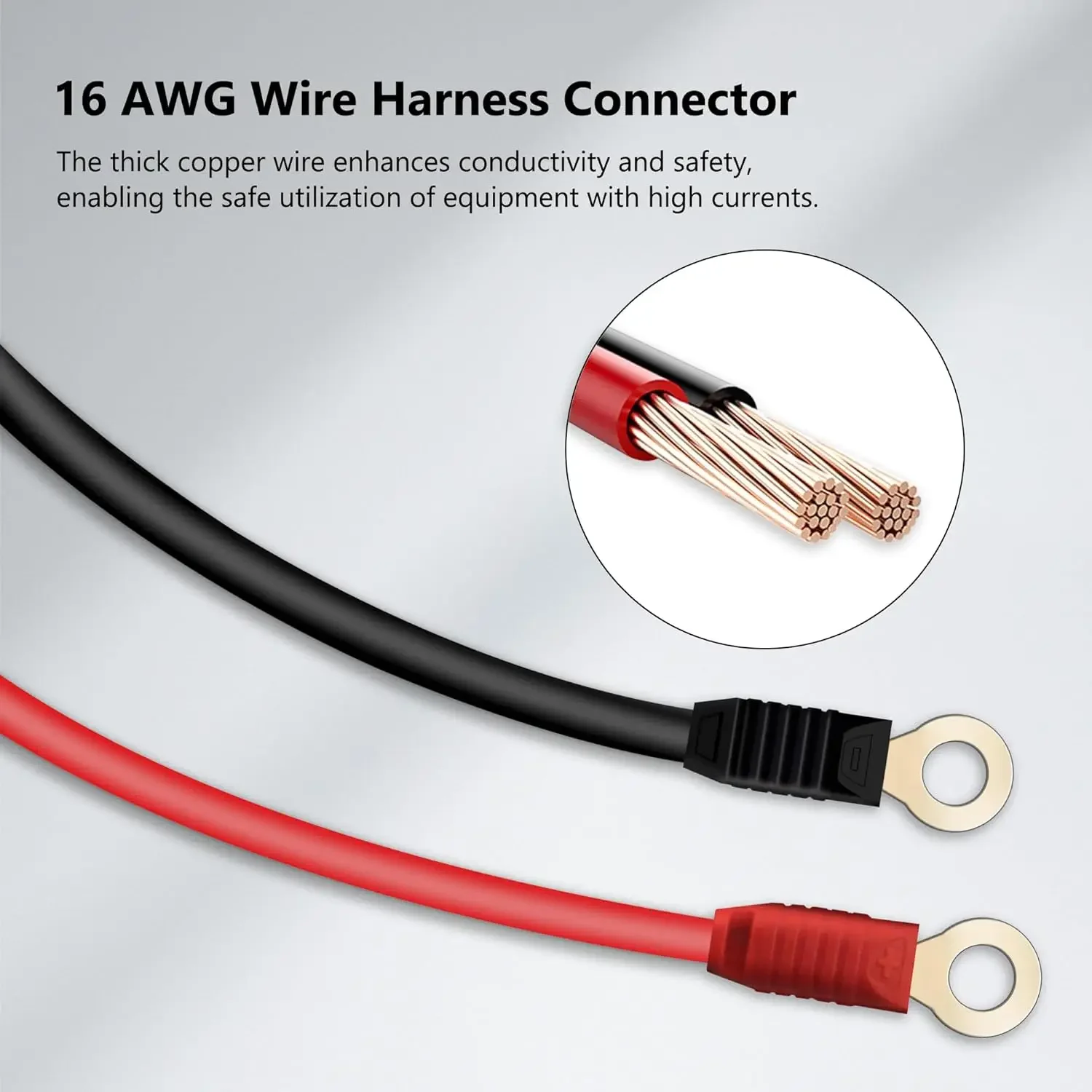 Arnés de cables de 55cm Compatible con conector de Terminal de ojal NOCO GC002 x-connect M6 (6MM) para cargadores de batería inteligentes NOCO Genius