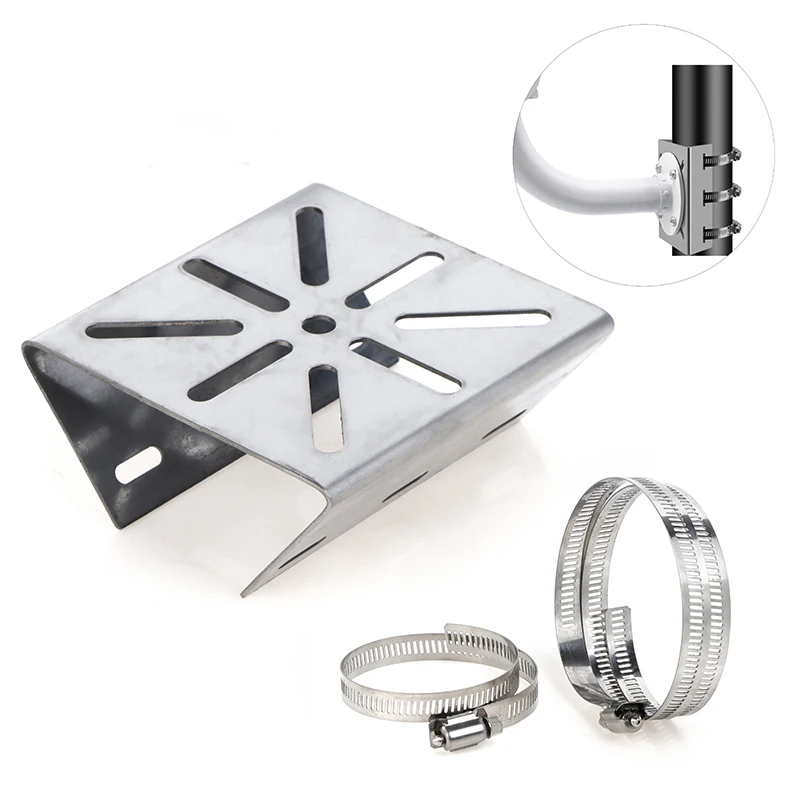 Soporte de monitoreo de poste para exteriores, placa adaptadora univesial, aro largo de 100/200mm con Panel de montaje de cámara de acero inoxidable, 1 Juego
