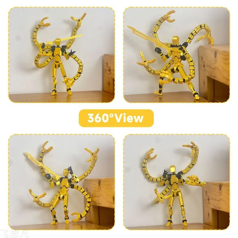 Assembly Completed T13 Action Figure 3D Printed Multi-Jointed Movable Titan 13 Lucky Dummy Nova Robot Action Figure Desktop