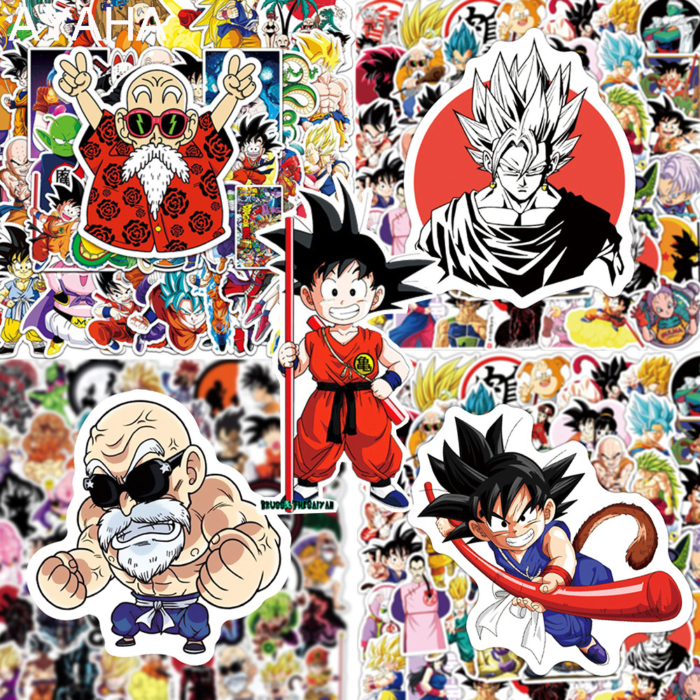 50/100 Uds. Pegatinas de Dragon Ball de Anime para niños DIY Graffiti monopatín portátil botella de agua motocicleta juguete de dibujos animados calcomanías pegatina