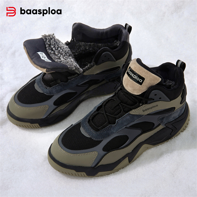 Winter Männer Leder Casual Turnschuhe Neue Mode Wasserdichte Sport Schuhe für Männer Komfort Plüsch Warme Männliche Turnschuhe Nicht-Slip im freien