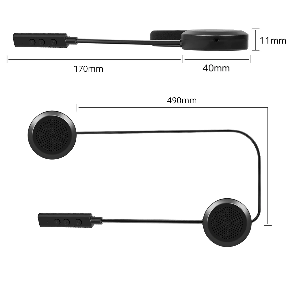 Velev Bluetooth ชุดหูฟังติดหมวกกันน็อครถจักรยานยนต์ BT5.0 ไร้สายขี่หูฟังป้องกันการรบกวนมอเตอร์จักรยานแฮนด์ฟรีชุดหูฟังหมวกกันน็อค