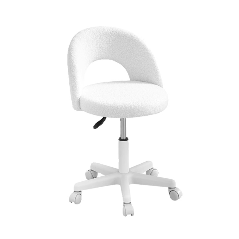 Silla de ordenador de lujo Ligera y sencilla para niñas, taburete de maquillaje para dormitorio, asiento con respaldo de lana de cordero, muebles modernos de elevación y rotación