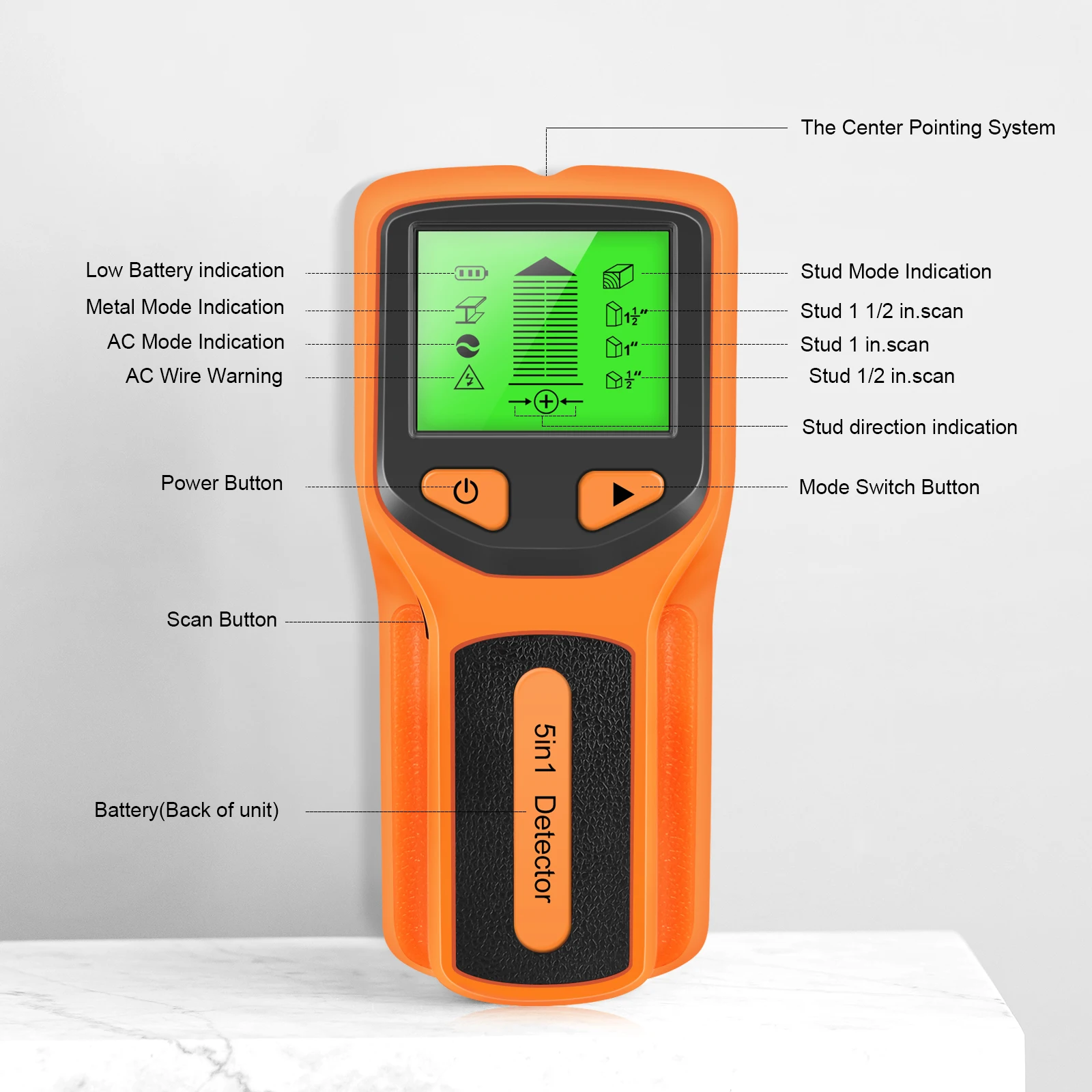 Sensor Detector de tornillos 5 en 1, escáner de pared portátil, localizador de Sensor de tornillo electrónico con pantalla LCD