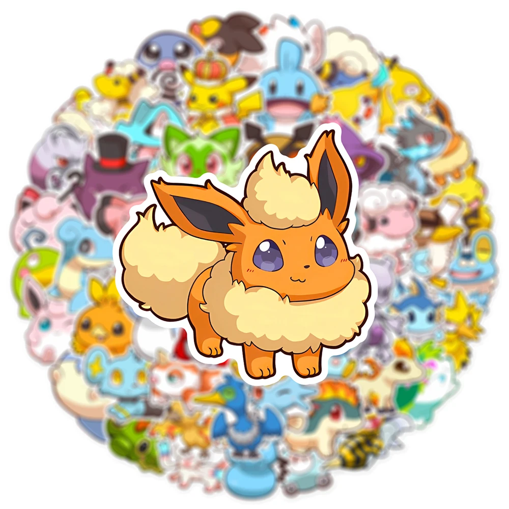 10/30/50PCSอะนิเมะPokemonน่ารักสติกเกอร์Graffitiตกแต่งDIYสเก็ตบอร์ดโทรศัพท์ตู้เย็นจักรยานการ์ตูนDecalsสนุกสําหรับของเล่นเด็กของขวัญ
