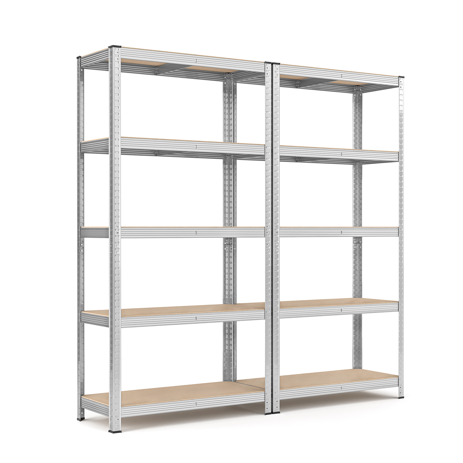 SONGMICS 5-Tier Heavy-Duty Shelving Units, Set of 2 Steel Shelving Units for Storage, Boltless Assembly, for Garage, Shed