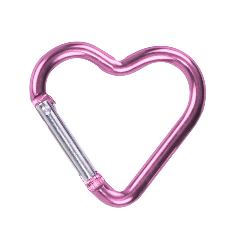 1 ชิ้นรูปหัวใจอลูมิเนียม Carabiner คลิปพวงกุญแจกลางแจ้งพวงกุญแจตะขอขวดน้ําแขวนหัวเข็มขัดชุดเดินทางอุปกรณ์เสริม