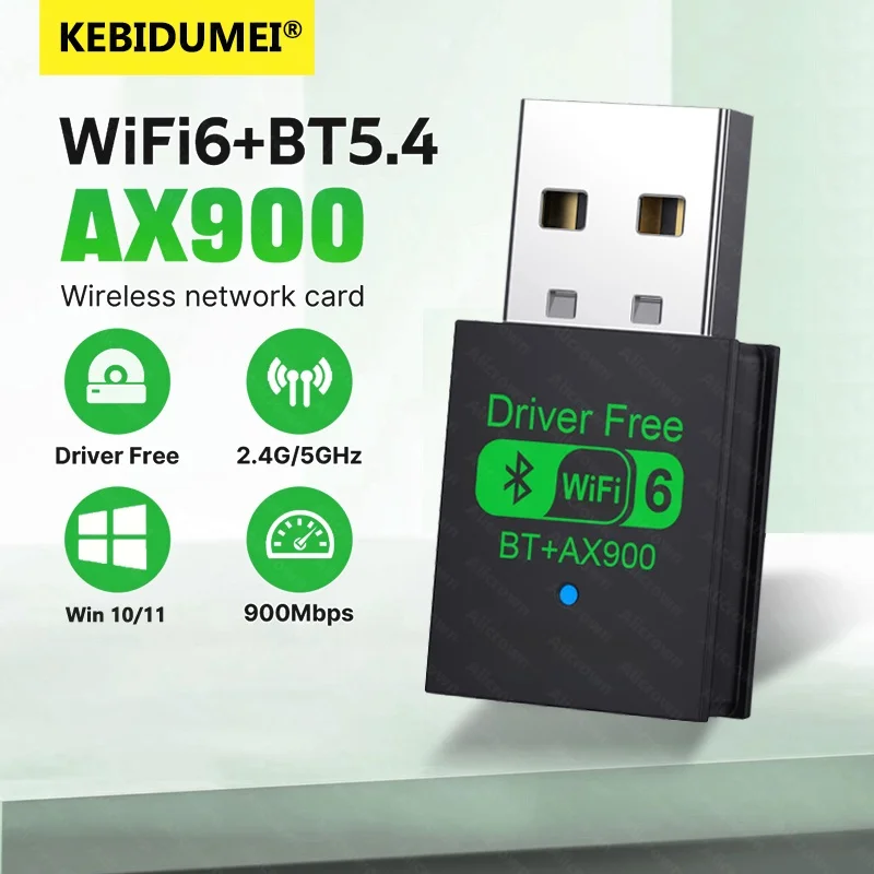 WiFi 6 AX900 Bluetooth 5,4 WiFi USB-адаптер Беспроводная сетевая карта 2,4G и 5 ГГц Wlan Приемник сигнала для ПК/ноутбука Win10/11