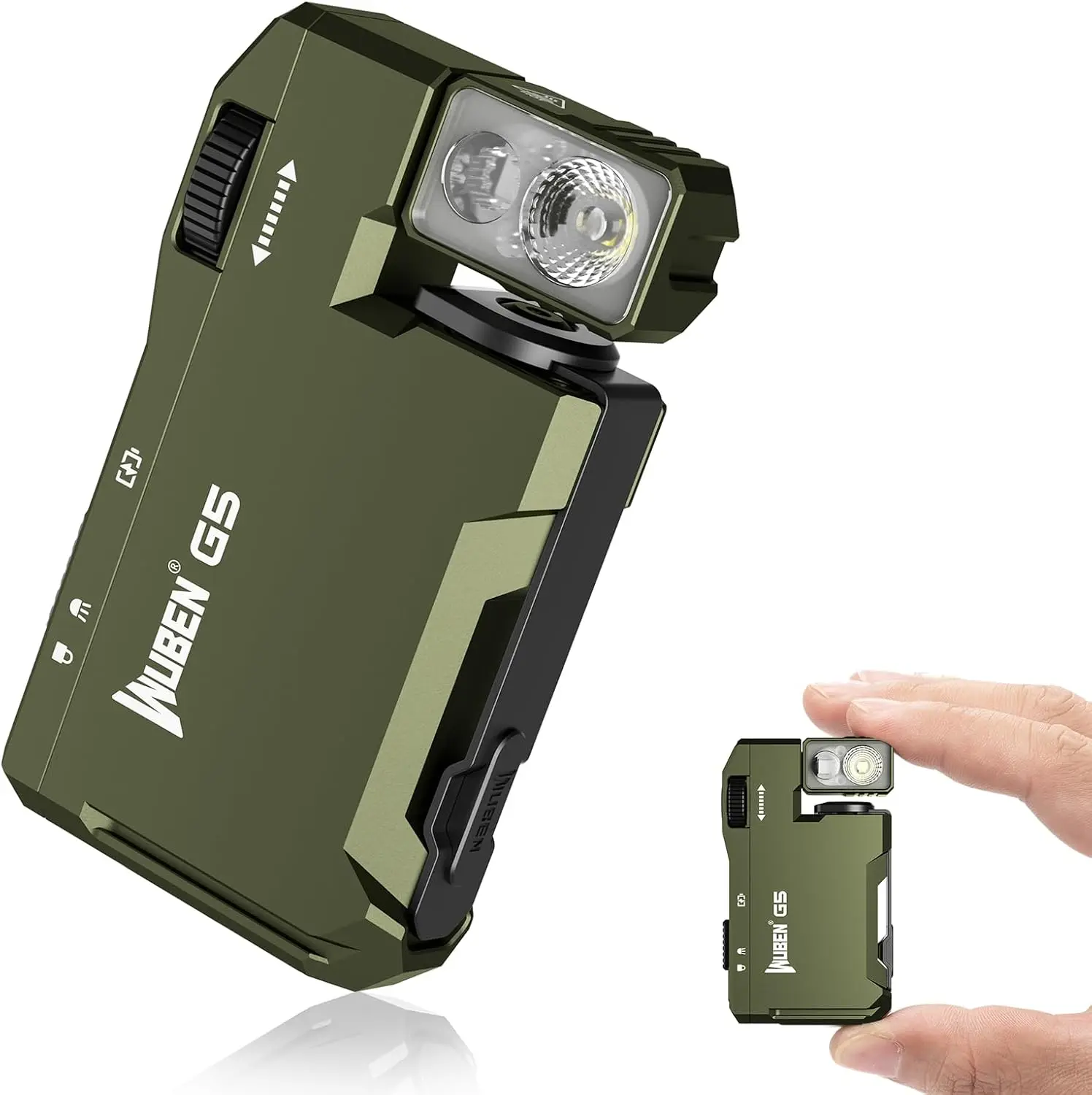 WUBEN G5 potentes linternas RGB EDC recargables, minilinternas planas portátiles de 400 lúmenes, luz de llavero magnética