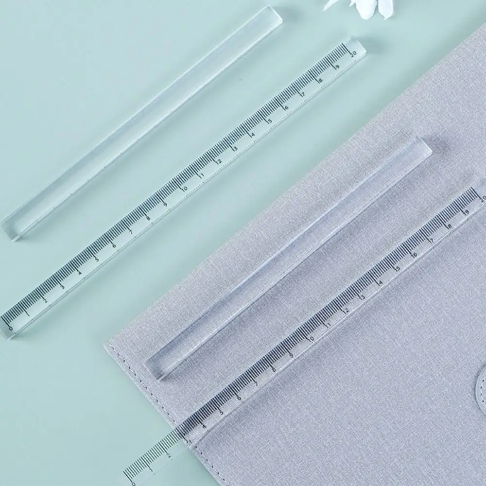 Transparent Straight Ruler High Quality Acrylic 15/20/30CM Scale Ruler Cube Ruler Students Gift