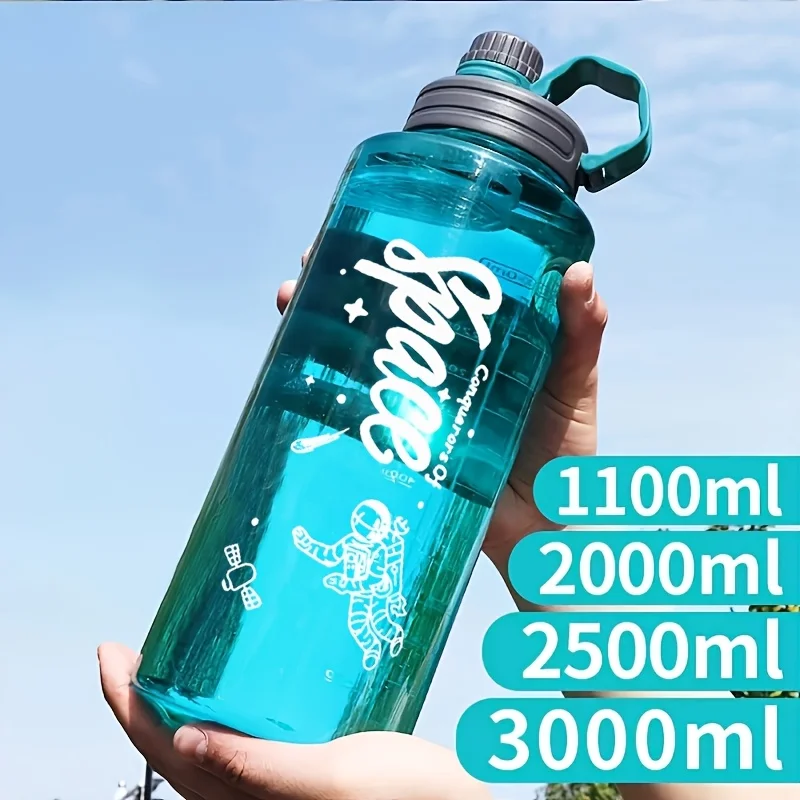 Botella de agua deportiva de gran capacidad de 2L y 3L con filtro, taza de agua de plástico ecológica, botella de bebida portátil para Fitness, hervidor sin BPA