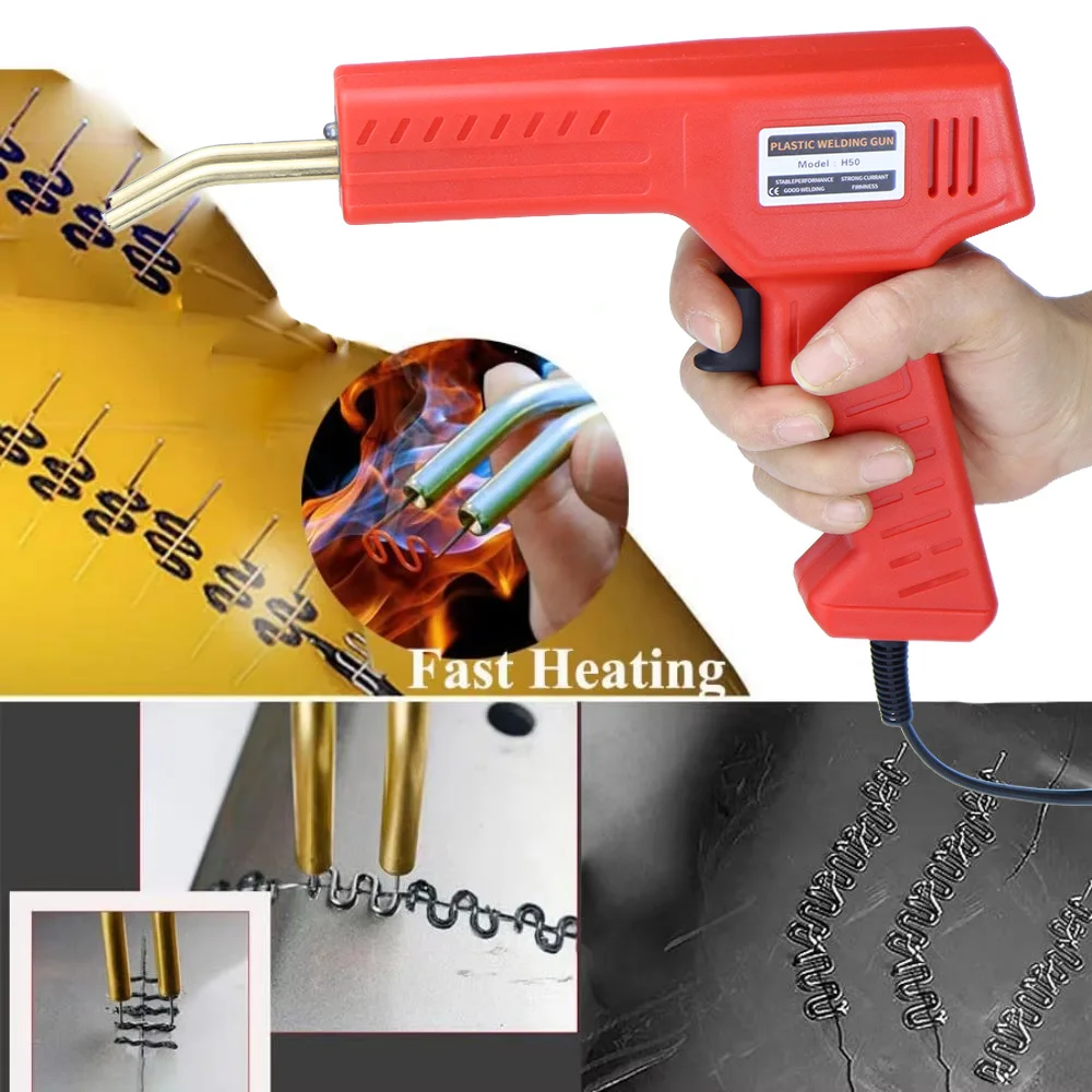 Máquina de soldadura de plástico, Kit de grapas de 200/600, Kit de herramientas de soldador de plástico DIY, herramientas de reparación de plástico con enchufe UE/EE. UU.