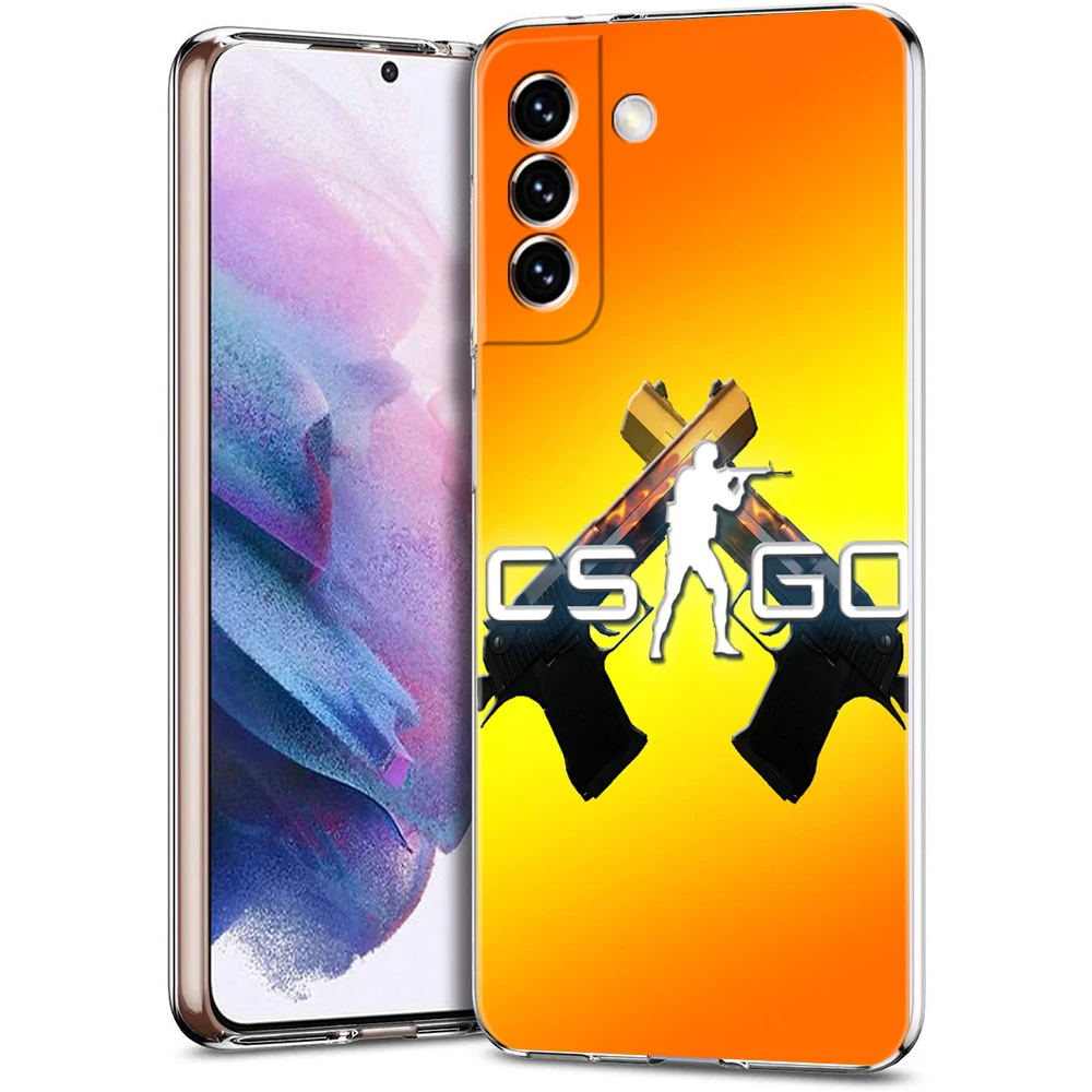 Casing Ponsel Transparan untuk Samsung Galaxy S25,S24,S23,S22,S20,S21,FE,Ultra,S10,S10E,S9,Plus Game Counter Strike CS GO Lembut