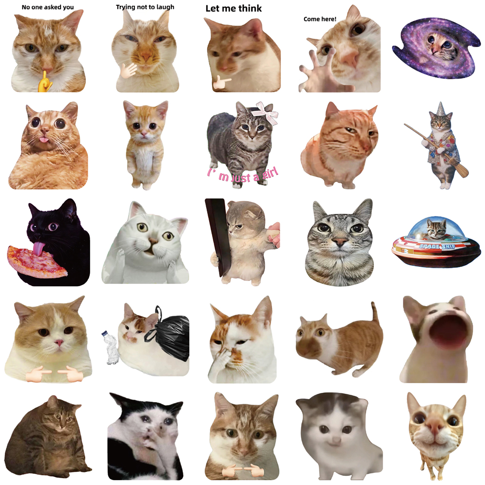 50 STKS Kat Creatieve Grappige Stickers Leuke Cartoon Decoratie Telefoon Gevallen Notebook Water Cups DIY Gepersonaliseerde Stickers