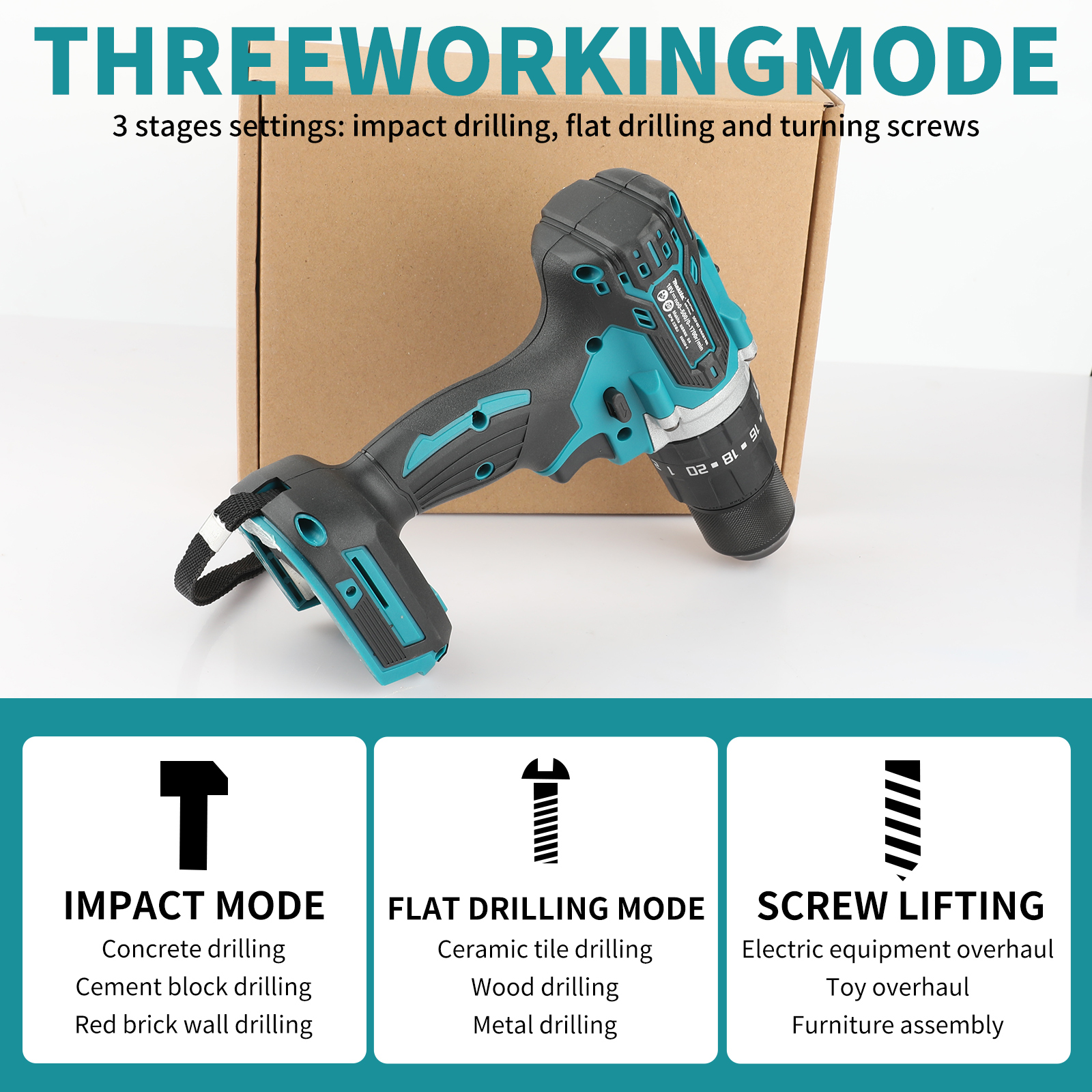 DDF487 Makita 13mm Cordless Driver Drill 18V LXT Brushless Motor Electric Screwdriver Power Tool Suitable for 18V Battery