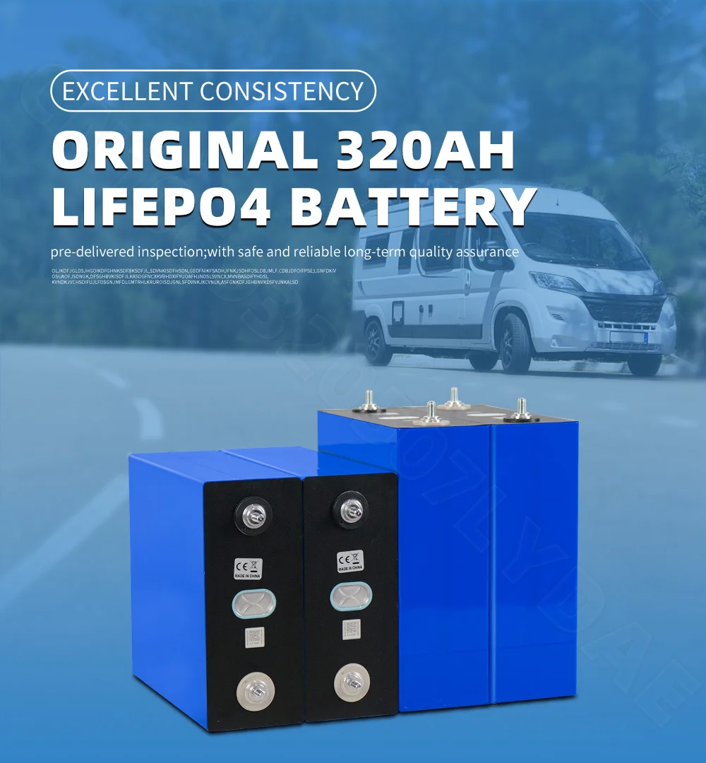 Grade A 8000 cycle 320Ah Lifepo4 Battery 3.2V Lithium iron phosphate Rechargeable Cell For DIY 12V 24V RV Solar Camping EU Stock
